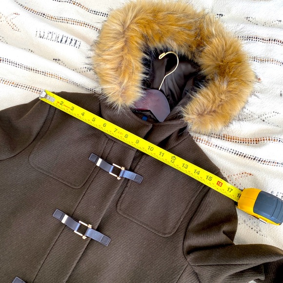 Cole Haan Wool + Faux Fur Hooded Coat - Picture 7 of 12